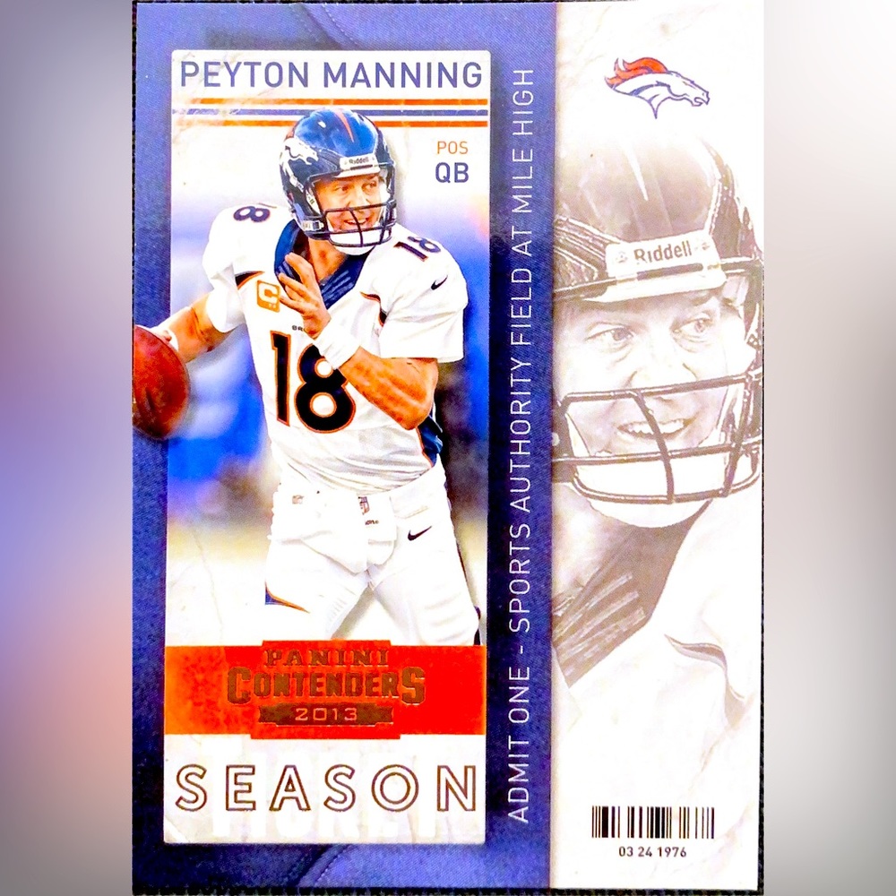 2013 Peyton Manning Denver Broncos Football Card